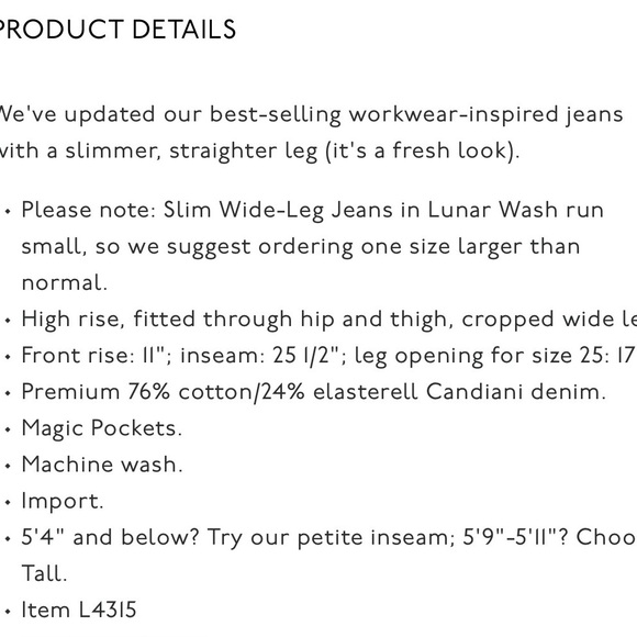 Madewell Slim Wide Leg Crop Jeans in Lunar Wash. Women’s 26 (actual 28X25) - Picture 12 of 15